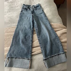 NWOT Good American Palazzo Jeans Sewed Cuffed, 29” Inseam, Size 24/0